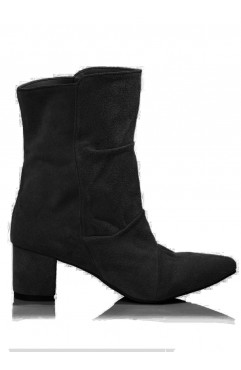 Botine dama din piele naturala Hannah Negre