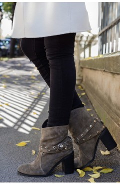 Botine dama din piele naturala  Dariela Kaki
