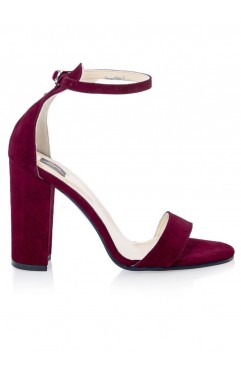 Sandale dama din piele naturala Thea Burgundy