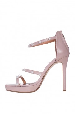 Sandale dama din piele naturala roz Serena