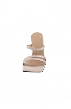 Saboti dama din piele naturala nude SANTORINI Sand