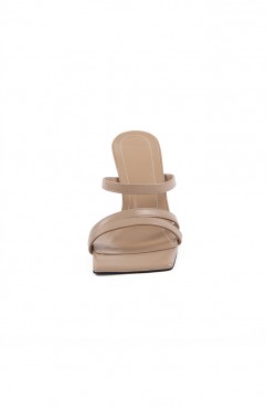 Saboti dama din piele naturala nude  SANTORINI Tan