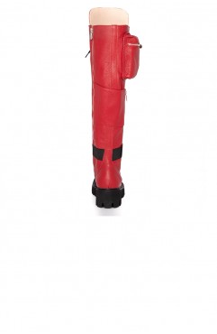 Bocanci dama din piele naturala rosii  BOOT CAMP RED 2.0
