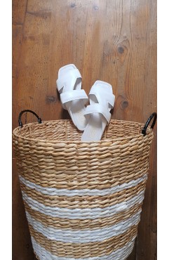 Papuci dama din piele naturala Corsica White