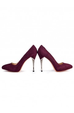 Pantofi  dama din piele naturala cu toc Zoe Bordo