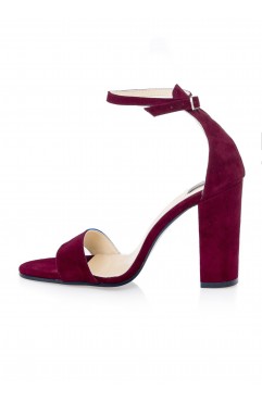 Sandale dama din piele naturala Thea Burgundy