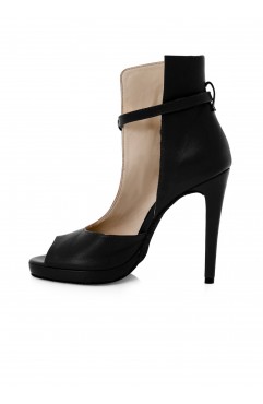 Botine dama din piele naturala Trinity Negre