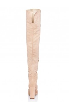 Cizme lungi dama din piele naturala  Clara Nude