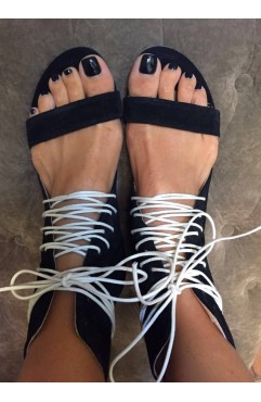 Sandale dama din piele naturala Eliza Negre